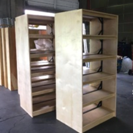 Shelves awaiting installation.