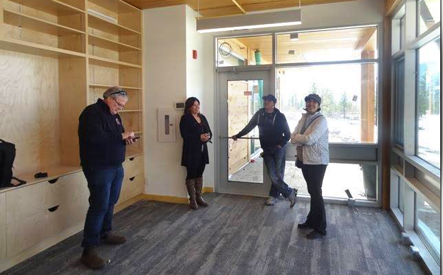 In the Rocky Pines community centre, a space is ready for the library.